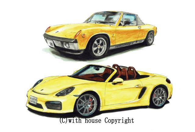 GC-1011 914/Boxster限定版画 直筆サイン額装●作家 平右ヱ門 < 自動車/バイク GC-1011 914/Boxster限定版画 直筆サイン額装●作家 平右ヱ門 < 自動車/バイク