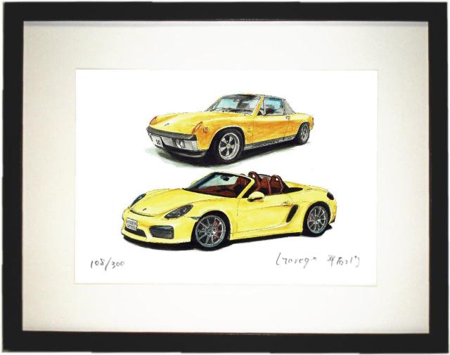 GC-1011 914/Boxster限定版画 直筆サイン額装●作家 平右ヱ門 < 自動車/バイク GC-1011 914/Boxster限定版画 直筆サイン額装●作家 平右ヱ門 < 自動車/バイク