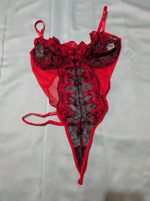 W1087   高級品特売   セクシーなレッド&ブラックのレースボディースーツ    L < 女性ファッション  W1087   高級品特売   セクシーなレッド&ブラックのレースボディースーツ    L  < 女性ファッションの