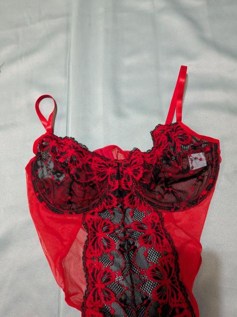 W1087   高級品特売   セクシーなレッド&ブラックのレースボディースーツ    L < 女性ファッション  W1087   高級品特売   セクシーなレッド&ブラックのレースボディースーツ    L < 女性ファッションの