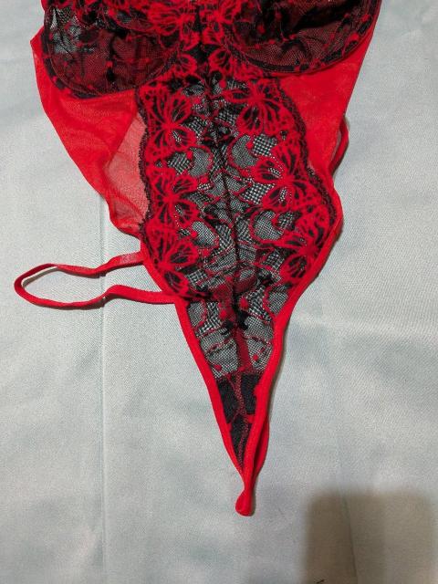 W1087   高級品特売   セクシーなレッド&ブラックのレースボディースーツ    L < 女性ファッション  W1087   高級品特売   セクシーなレッド&ブラックのレースボディースーツ    L < 女性ファッションの