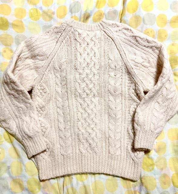 メンズ Seahop Mサイズ ニューウール100% ケーブル編み ニットセーター クリーム色 アランニット風 < 男性ファッション メンズ Seahop Mサイズ ニューウール100% ケーブル編み ニットセーター クリーム色 アランニット風 < 男性ファッションの