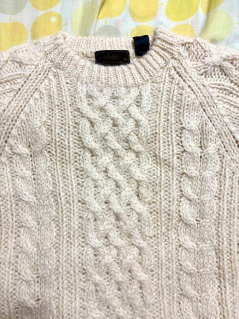 メンズ Seahop Mサイズ ニューウール100% ケーブル編み ニットセーター クリーム色 アランニット風 < 男性ファッション メンズ Seahop Mサイズ ニューウール100% ケーブル編み ニットセーター クリーム色 アランニット風 < 男性ファッションの