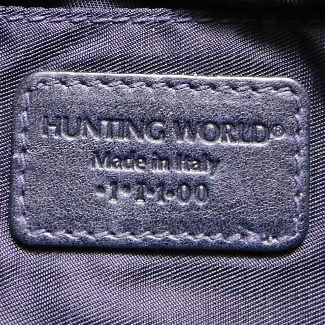 1000円 HUNTING WORLD ハンティングワールド ハンドバッグ ワンショルダーバッグ 紺 黒 < ブランド 1000円 HUNTING WORLD ハンティングワールド ハンドバッグ ワンショルダーバッグ 紺 黒 < ブランドの