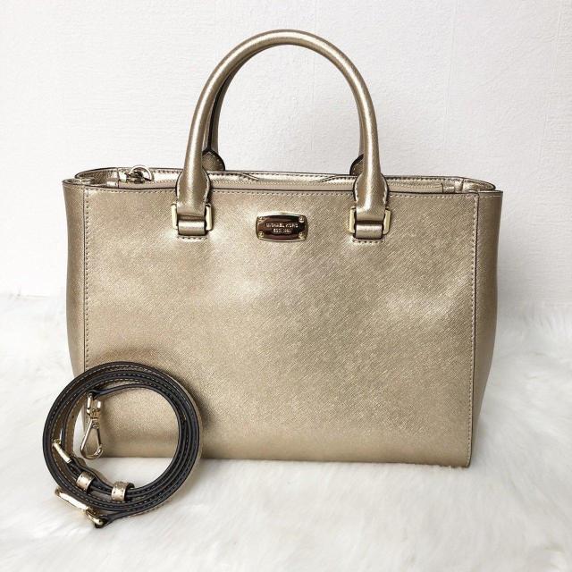 �y���g�p���zMICHAEL KORS �}�C�P���R�[�X �n���h�o�b�O �V�����_�[�o�b�O 2way�@�T�t�B�A�[�m ���U�[ �S�[���h  �� �u�����h�� 