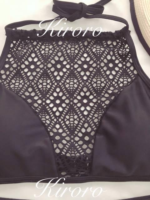 ハイネックビキニ 水着 黒色 ブラック S < 女性ファッション ハイネックビキニ 水着 黒色 ブラック S < 女性ファッションの