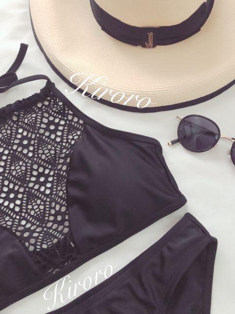 ハイネックビキニ 水着 黒色 ブラック S < 女性ファッション ハイネックビキニ 水着 黒色 ブラック S < 女性ファッションの