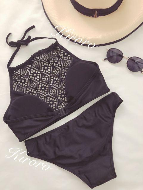 ハイネックビキニ 水着 黒色 ブラック S < 女性ファッション ハイネックビキニ 水着 黒色 ブラック S < 女性ファッションの