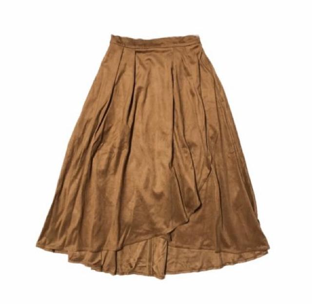 (ゴム)キャメルスエードエスニック〓ロングラップスカート(M)美品〓 < ブランド (ゴム)キャメルスエードエスニック〓ロングラップスカート(M)美品〓 < ブランドの