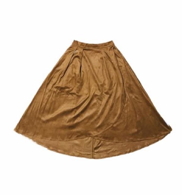 (ゴム)キャメルスエードエスニック〓ロングラップスカート(M)美品〓 < ブランド (ゴム)キャメルスエードエスニック〓ロングラップスカート(M)美品〓 < ブランドの