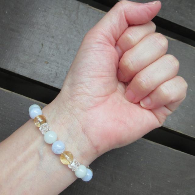 アマゾナイトxブルーレースxシトリンブレスレット 天然石 < 女性アクセサリー/時計 アマゾナイトxブルーレースxシトリンブレスレット 天然石 < 女性アクセサリー/時計の