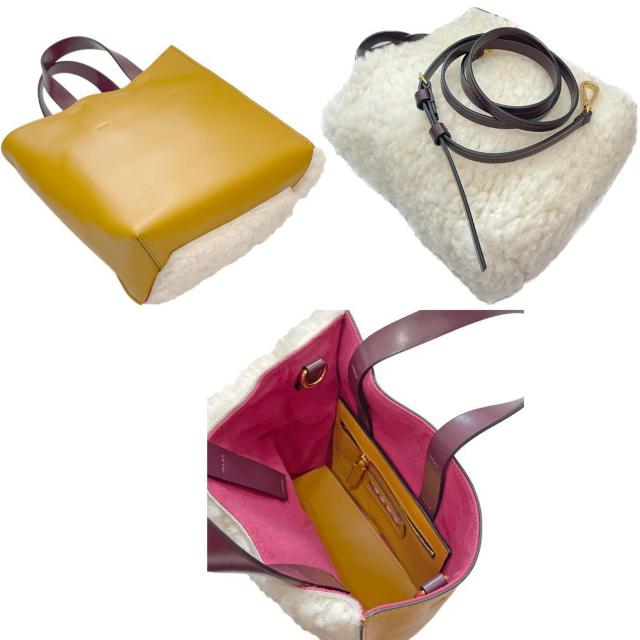 新品マルニ ムートン 2wayミニトートバッグ 黄色 MARNI < ブランド  新品マルニ ムートン 2wayミニトートバッグ 黄色 MARNI < ブランドの