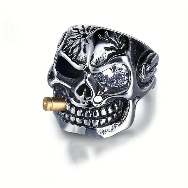 残1点★爆ヤス価格590円★スカル亜鉛合金リングパンクメンズ USAサイず11号(日本サイズ24号相当)シルバー   < 男性アクセサリー/時計  残1点★爆ヤス価格590円★スカル亜鉛合金リングパンクメンズ USAサイず11号(日本サイズ24号相当)シルバー   < 男性アクセサリー/時計の