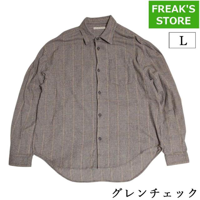 FREAK'S STORE グレンチェック シャツ メンズ L ベージュ < ブランド  FREAK'S STORE グレンチェック シャツ メンズ L ベージュ  < ブランドの