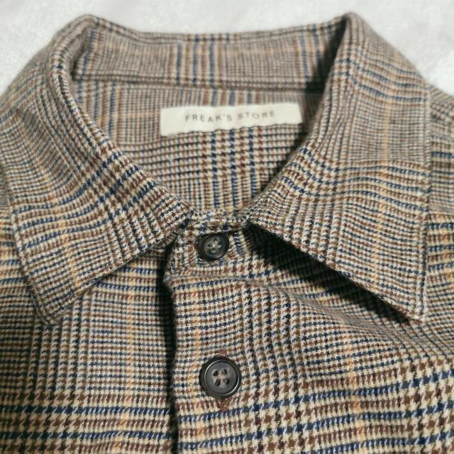 FREAK'S STORE グレンチェック シャツ メンズ L ベージュ < ブランド  FREAK'S STORE グレンチェック シャツ メンズ L ベージュ < ブランドの