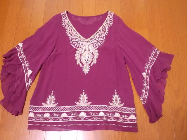 ダイアグラム(グレースコンチネンタル)◆ビジュー刺繍Vネックシルクチュニック◆サイズ36 < ブランド  ダイアグラム(グレースコンチネンタル)◆ビジュー刺繍Vネックシルクチュニック◆サイズ36  < ブランドの