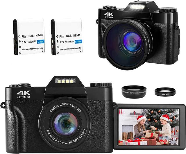 デジカメ 4K 4800万画素デジタルカメラ コンパクト 180度反転スクリーンビデオカメラ 3インチ ウェブカメラ機能 自撮り < 家電/AV  デジカメ 4K 4800万画素デジタルカメラ コンパクト 180度反転スクリーンビデオカメラ 3インチ ウェブカメラ機能 自撮り  < 家電/AVの