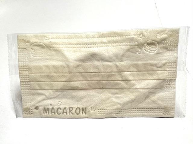 3層構造♪可愛いキュート 通気性抜群 不織布 マカロン柄カラーマスク ベージュ < 女性ファッション  3層構造♪可愛いキュート 通気性抜群 不織布 マカロン柄カラーマスク ベージュ < 女性ファッションの