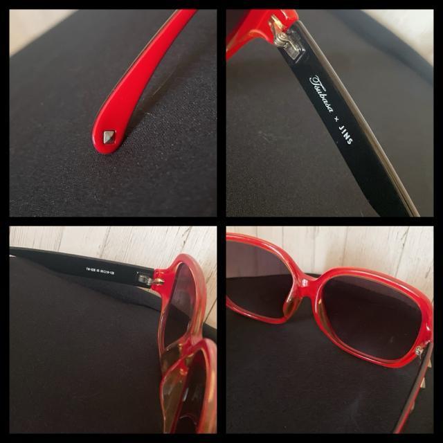 ROCK!! Tsubasa × JINS ジンズ 益若つばさ コラボ サングラス レッド × スタッズデザイン レア < 女性ファッション  ROCK!! Tsubasa × JINS ジンズ 益若つばさ コラボ サングラス レッド × スタッズデザイン レア < 女性ファッションの