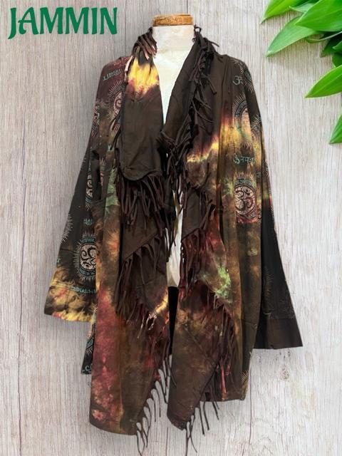 タイダイ旅人風ジャケット アジアン ヒッピー エスニック サイケ 個性派 < 男性ファッション タイダイ旅人風ジャケット アジアン ヒッピー エスニック サイケ 個性派 < 男性ファッションの