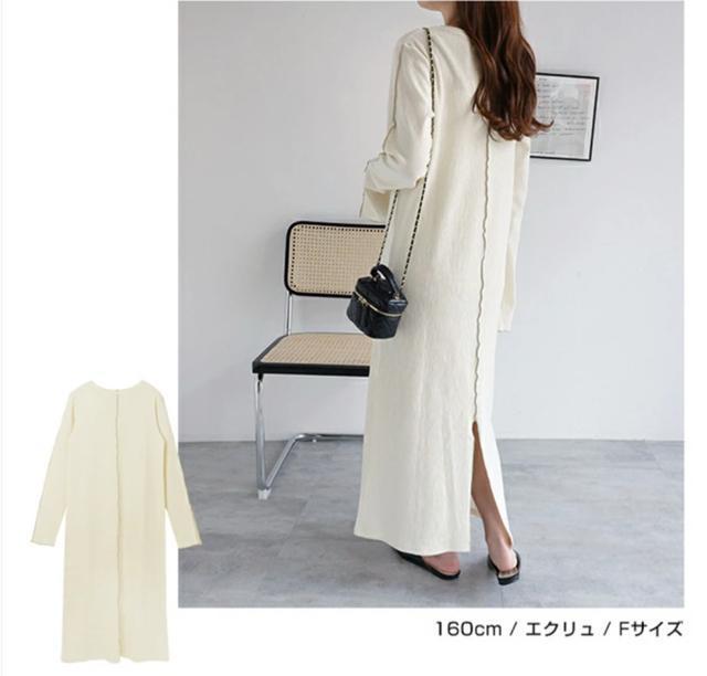 Alma Design 楊柳 配色メロー 長袖ワンピース < 女性ファッション  Alma Design 楊柳 配色メロー 長袖ワンピース < 女性ファッションの