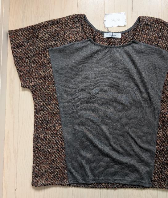 M★38★Rondeur★異素材切り替えカットソー★ツィード★新品★送料無料 < 女性ファッション M★38★Rondeur★異素材切り替えカットソー★ツィード★新品★送料無料 < 女性ファッションの