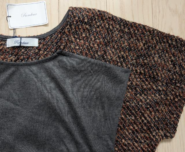 M★38★Rondeur★異素材切り替えカットソー★ツィード★新品★送料無料 < 女性ファッション M★38★Rondeur★異素材切り替えカットソー★ツィード★新品★送料無料 < 女性ファッションの