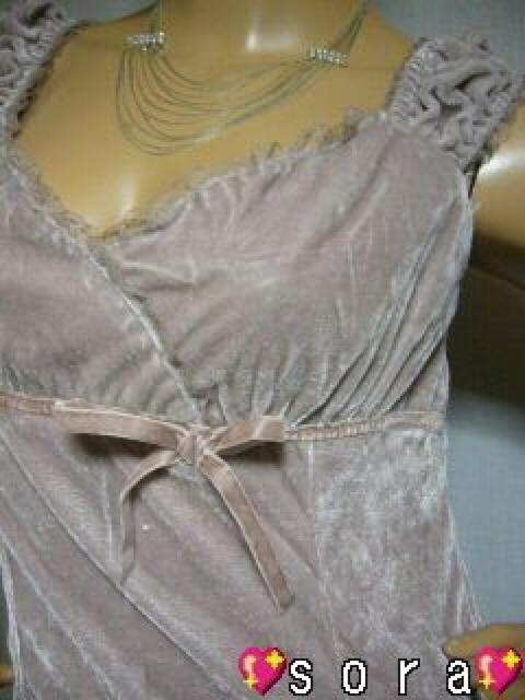 結婚式.二次会.パーティー♪リボンレース ベロアワンピ ベージュ < 女性ファッション  結婚式.二次会.パーティー♪リボンレース ベロアワンピ ベージュ < 女性ファッションの