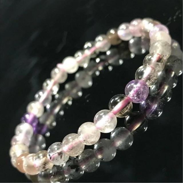 《B046》希少7鉱石天然石スーパーセブン♪6mm玉♪ < 男性アクセサリー/時計 《B046》希少7鉱石天然石スーパーセブン♪6mm玉♪ < 男性アクセサリー/時計の