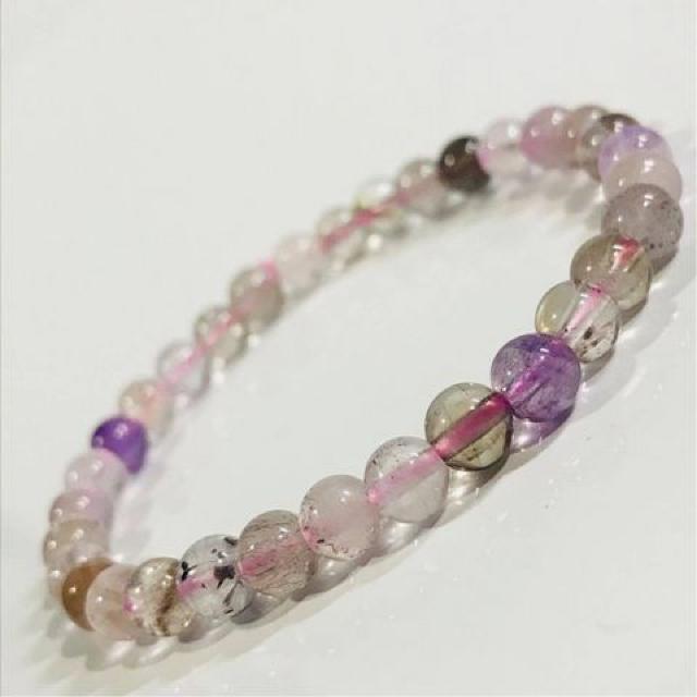 《B046》希少7鉱石天然石スーパーセブン♪6mm玉♪ < 男性アクセサリー/時計 《B046》希少7鉱石天然石スーパーセブン♪6mm玉♪ < 男性アクセサリー/時計の