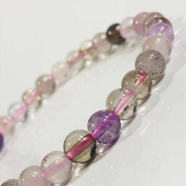 《B046》希少7鉱石天然石スーパーセブン♪6mm玉♪ < 男性アクセサリー/時計 《B046》希少7鉱石天然石スーパーセブン♪6mm玉♪ < 男性アクセサリー/時計の