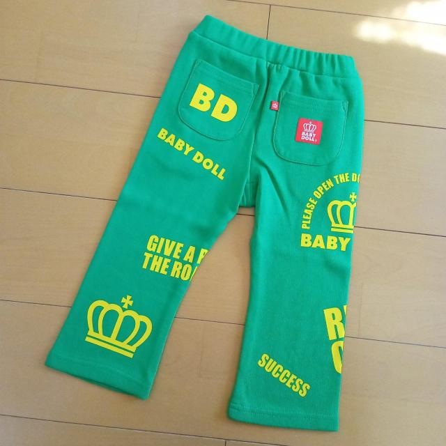 新品ロゴパンツ90緑ベビードールBABYDOLLベビド < ブランド  新品ロゴパンツ90緑ベビードールBABYDOLLベビド < ブランドの