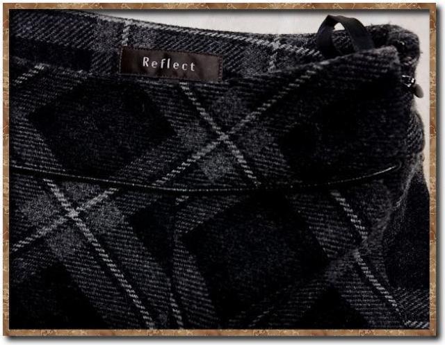 リフレクト ウールチェックスカート 黒系 < ブランド リフレクト ウールチェックスカート 黒系 < ブランドの