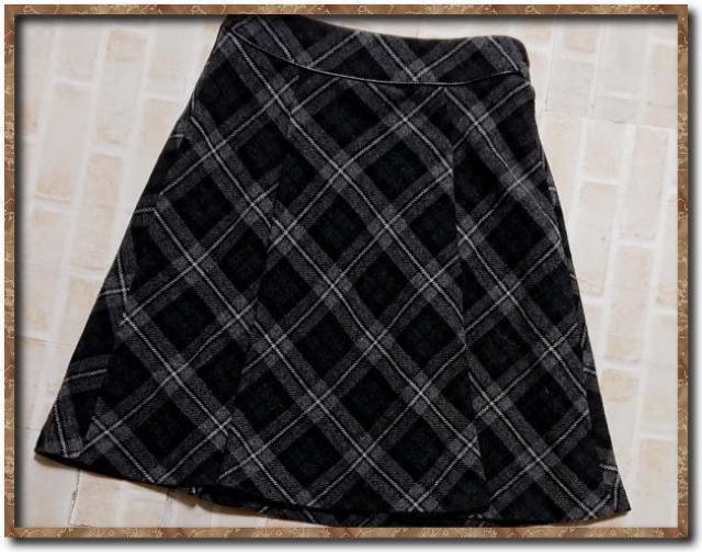 リフレクト ウールチェックスカート 黒系 < ブランド リフレクト ウールチェックスカート 黒系 < ブランドの