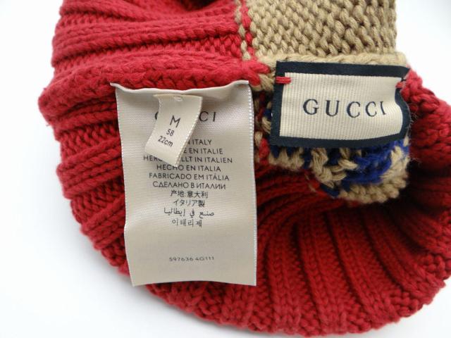 GUCCI グッチ GG ビーニー コットン ニット帽 #M 58 22cm<USED> < ブランド GUCCI グッチ GG ビーニー コットン ニット帽 #M 58 22cm<USED> < ブランドの