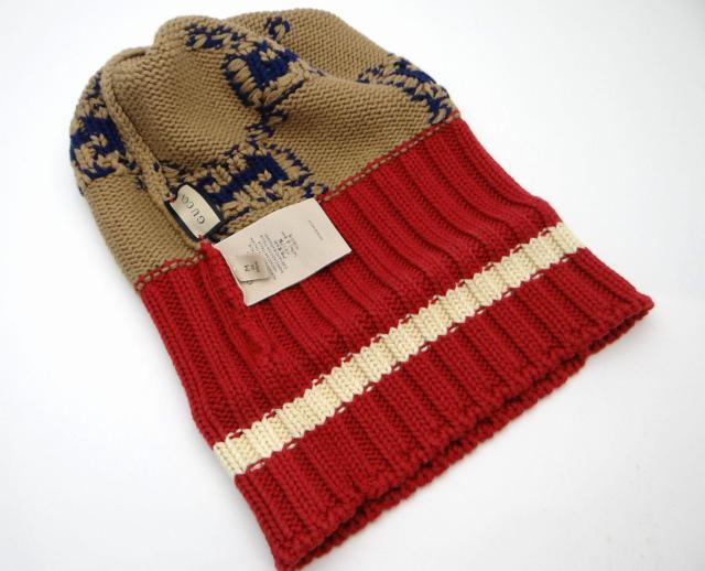 GUCCI グッチ GG ビーニー コットン ニット帽 #M 58 22cm<USED> < ブランド GUCCI グッチ GG ビーニー コットン ニット帽 #M 58 22cm<USED> < ブランドの