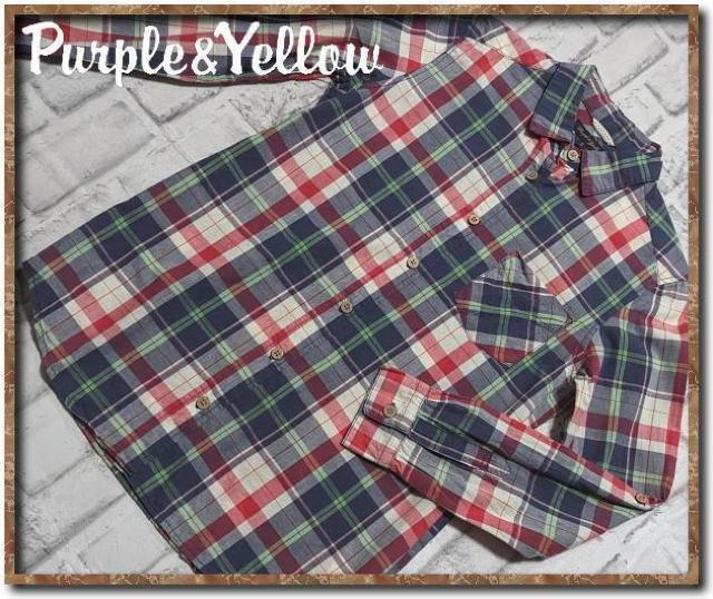 パープル&イエロー チェック長袖シャツ < ブランド パープル&イエロー チェック長袖シャツ < ブランドの