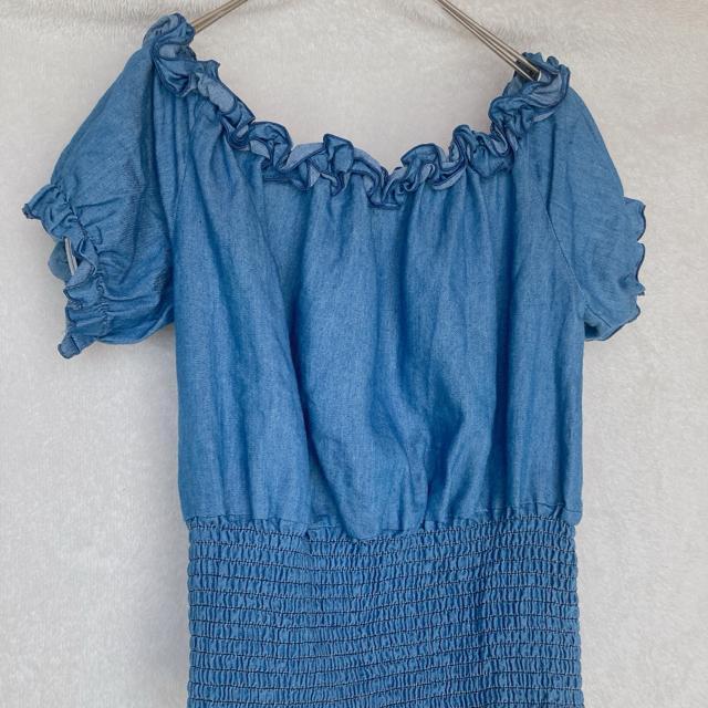 Zunus 細見え スモック ラグラン トップス カットソー M デニム風 N2m < 女性ファッション  Zunus 細見え スモック ラグラン トップス カットソー M デニム風 N2m < 女性ファッションの