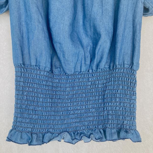 Zunus 細見え スモック ラグラン トップス カットソー M デニム風 N2m < 女性ファッション  Zunus 細見え スモック ラグラン トップス カットソー M デニム風 N2m < 女性ファッションの