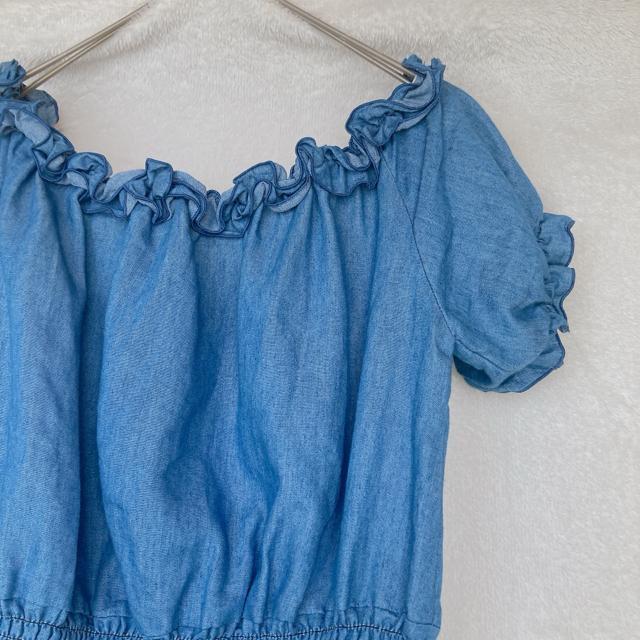 Zunus 細見え スモック ラグラン トップス カットソー M デニム風 N2m < 女性ファッション  Zunus 細見え スモック ラグラン トップス カットソー M デニム風 N2m < 女性ファッションの
