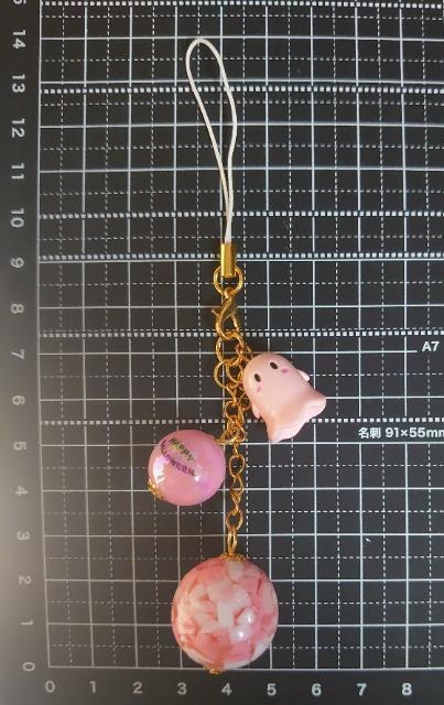 ハンドメイド♪おばけ鈴ビーズジャラジャラストラップ〜ピンク〜 < ペット/手芸/園芸  ハンドメイド♪おばけ鈴ビーズジャラジャラストラップ〜ピンク〜 < ペット/手芸/園芸の