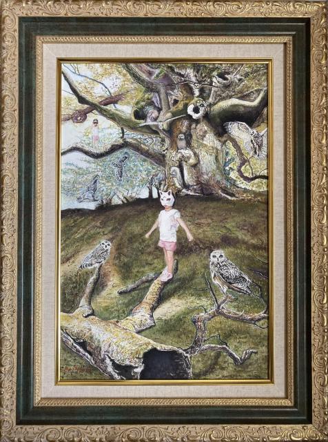 絵画 水彩画 ガッシュ水彩・透明水彩『乱心法獣遁・梟の雛子』新品・真作保証 原画 < ホビー  絵画 水彩画 ガッシュ水彩・透明水彩『乱心法獣遁・梟の雛子』新品・真作保証 原画  < ホビーの