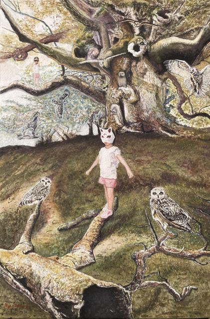 絵画 水彩画 ガッシュ水彩・透明水彩『乱心法獣遁・梟の雛子』新品・真作保証 原画 < ホビー  絵画 水彩画 ガッシュ水彩・透明水彩『乱心法獣遁・梟の雛子』新品・真作保証 原画 < ホビーの