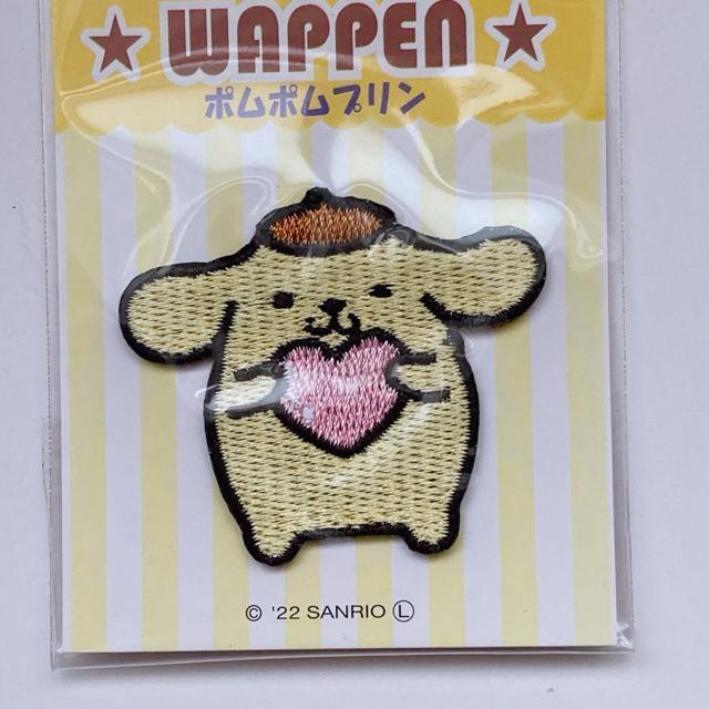 サンリオ ポムポムプリン ハート アイロン接着 ワッペン ハンドメイド N2m < アニメ/コミック/キャラクター サンリオ ポムポムプリン ハート アイロン接着 ワッペン ハンドメイド N2m < アニメ/コミック/キャラクターの