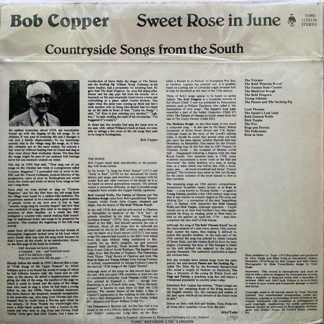 Bob Copper / Sweet Rose in June < CD/DVD/ビデオ  Bob Copper / Sweet Rose in June < CD/DVD/ビデオの
