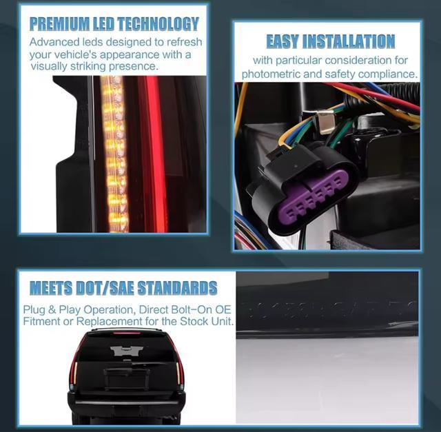 希少■シボレー タホ/サバーバン GMC ユーコン (2007-2014) エスカレード現行風 カスタム LEDテールランプ 二色 < 自動車/バイク 希少■シボレー タホ/サバーバン GMC ユーコン (2007-2014) エスカレード現行風 カスタム LEDテールランプ 二色 < 自動車/バイク