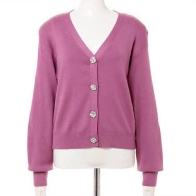 ◆allamanda/アラマンダ◆装飾ニットカーディガン★ピンクM*ビジューボタンカーデ美品 < ブランド ◆allamanda/アラマンダ◆装飾ニットカーディガン★ピンクM*ビジューボタンカーデ美品 < ブランドの