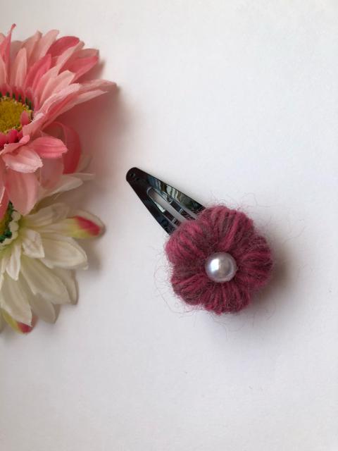 ハンドメイド スリーピン パッチンピン 可愛いぷっくりお花♪ < 女性ファッション  ハンドメイド スリーピン パッチンピン 可愛いぷっくりお花♪ < 女性ファッションの