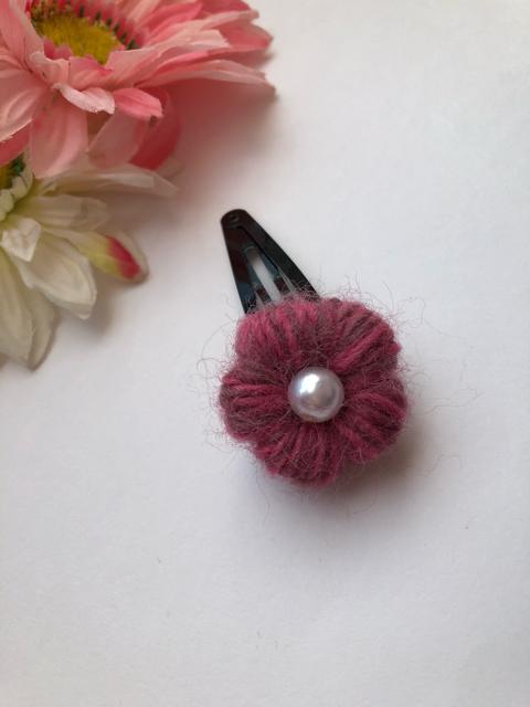 ハンドメイド スリーピン パッチンピン 可愛いぷっくりお花♪ < 女性ファッション  ハンドメイド スリーピン パッチンピン 可愛いぷっくりお花♪ < 女性ファッションの