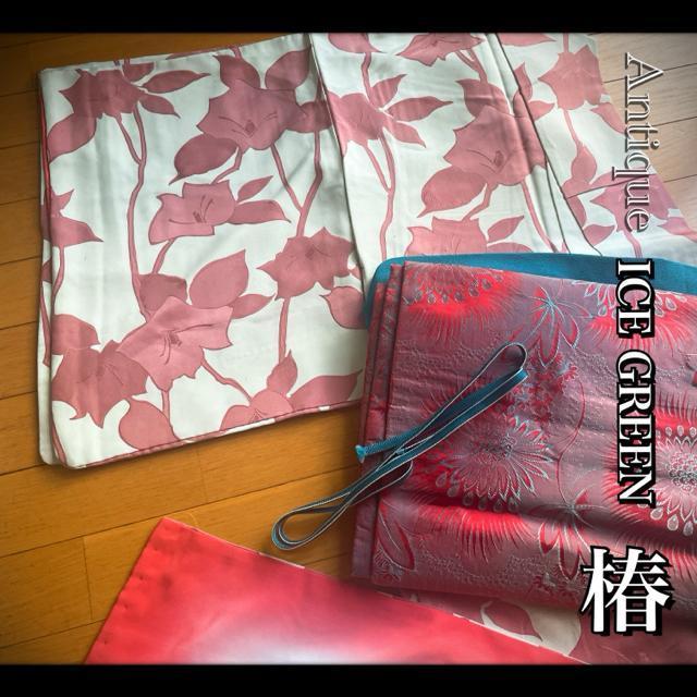 レトロで可愛いミントグリーンに椿柄!!アンティーク着物 袷 小紋 大正ロマン < 女性ファッション  レトロで可愛いミントグリーンに椿柄!!アンティーク着物 袷 小紋 大正ロマン  < 女性ファッションの